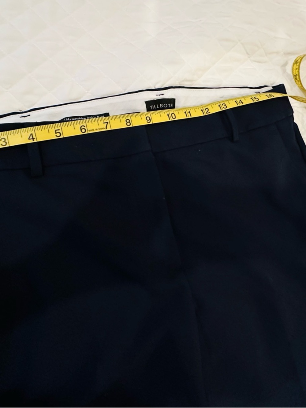 TALBOTS Dark Navy Dress Pants - Classic Straight Fit Hampshire Slit Ankle Pant - Picture 5 of 6